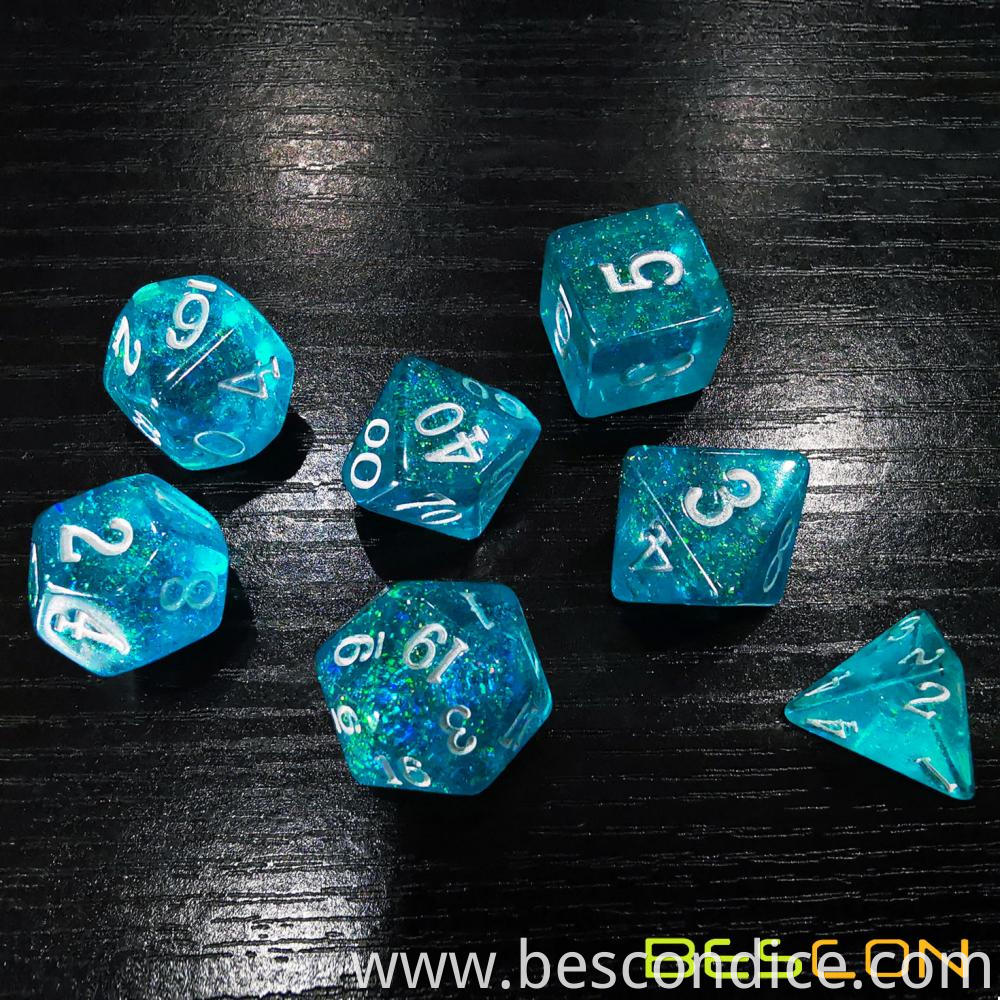 Blue Sparkling Shimmery Rpg Game Dice 4